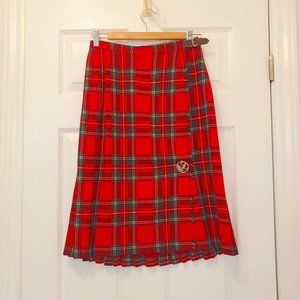 Vintage ST. MICHAEL RED PLAID KILT | W 24" x H 36" x L 25" |